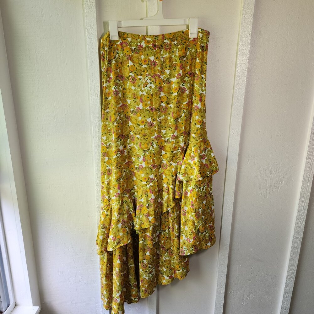 Ted Baker London Asymmetrical Midi Skirt Size 4 (L)